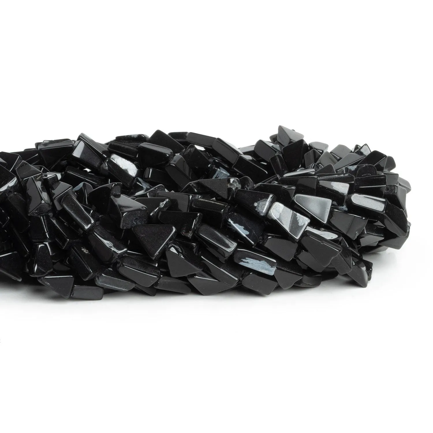 10x6mm Snowflake Obsidian Triangles 14 inch 39 beads