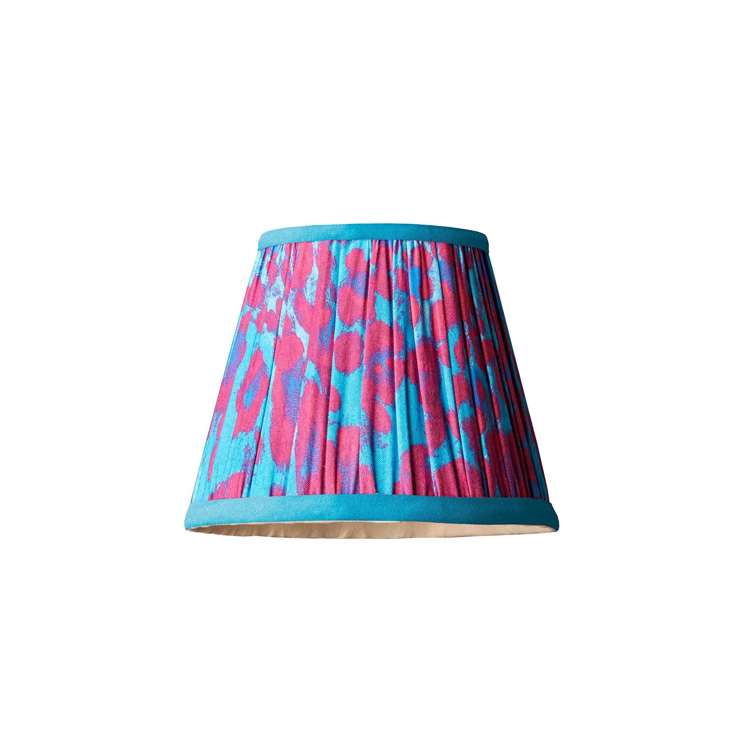 18cm pendant shade in blue and red Leopard Love by Matthew Williamson