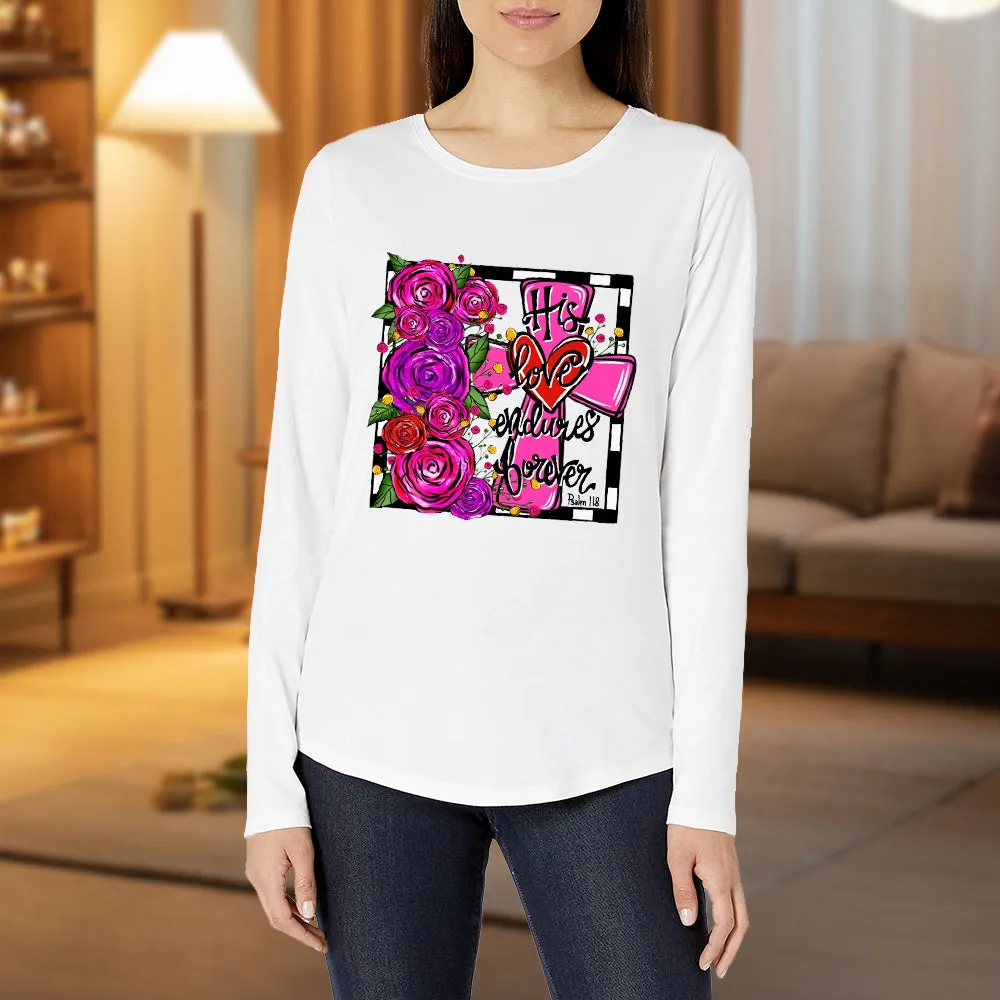 4FunGift® His Love Endures Tee Valentine's Day Long Sleeve Shirt