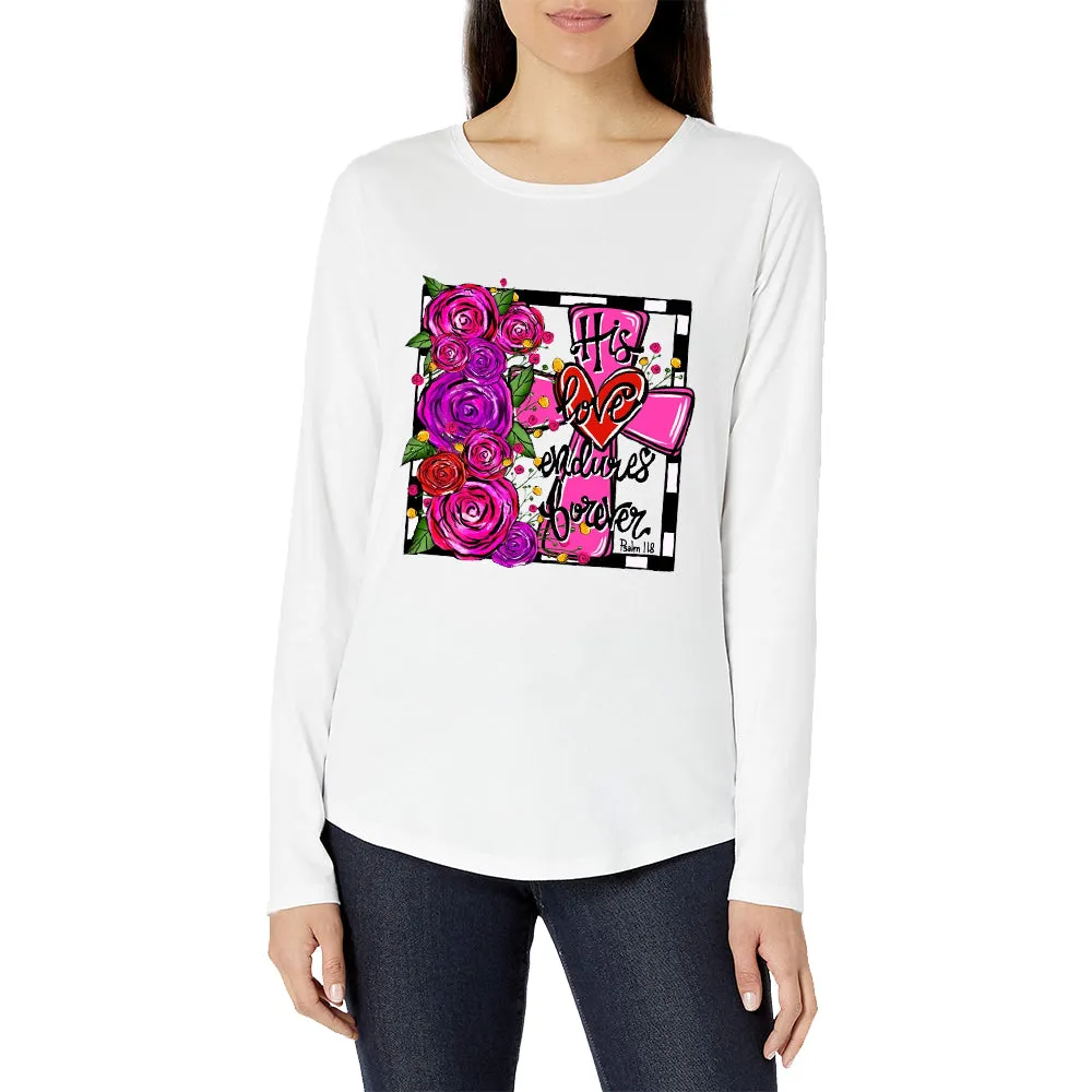 4FunGift® His Love Endures Tee Valentine's Day Long Sleeve Shirt