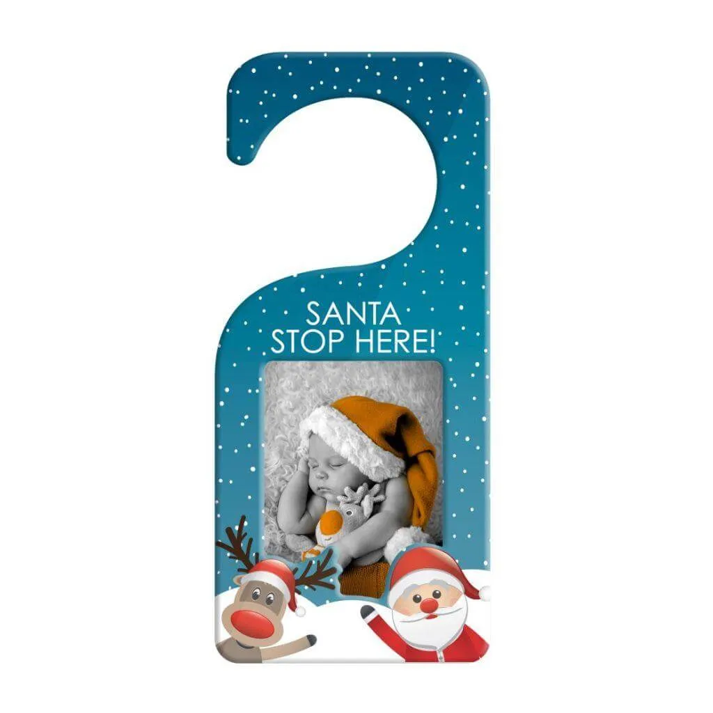 90 x 60mm Blank Blue Snowman Door Hanger - Pack of 6