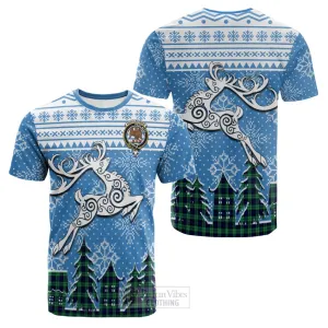 Abercrombie Clan Christmas Cotton T-shirt Celtic Reindeer Style