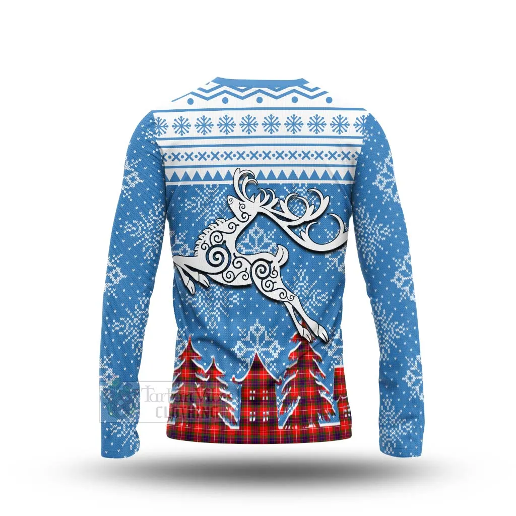 Abernethy Clan Christmas Long Sleeve T-Shirt Celtic Reindeer Style