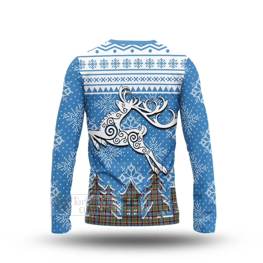 Aikenhead Clan Christmas Long Sleeve T-Shirt Celtic Reindeer Style