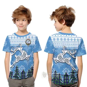 Alexander Clan Christmas Kid T-Shirt Celtic Reindeer Style