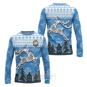 Allardice Clan Christmas Long Sleeve T-Shirt Celtic Reindeer Style