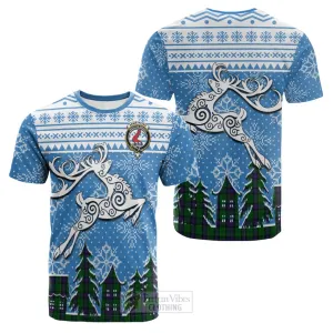 Armstrong Clan Christmas Cotton T-shirt Celtic Reindeer Style