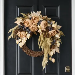 Autumn Equinox Asymmetric Front Door Fall Wreath