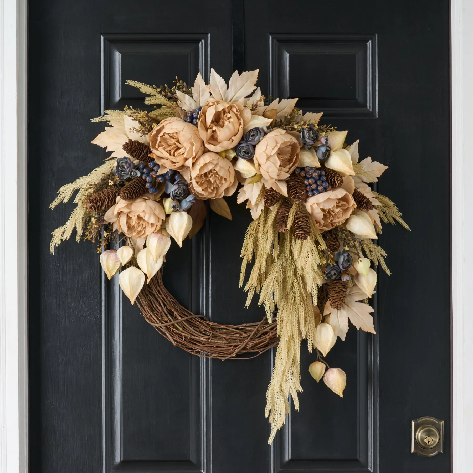 Autumn Equinox Asymmetric Front Door Fall Wreath