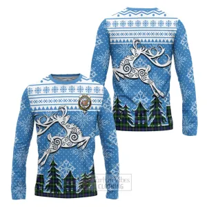 Baillie (Bailey) Clan Christmas Long Sleeve T-Shirt Celtic Reindeer Style