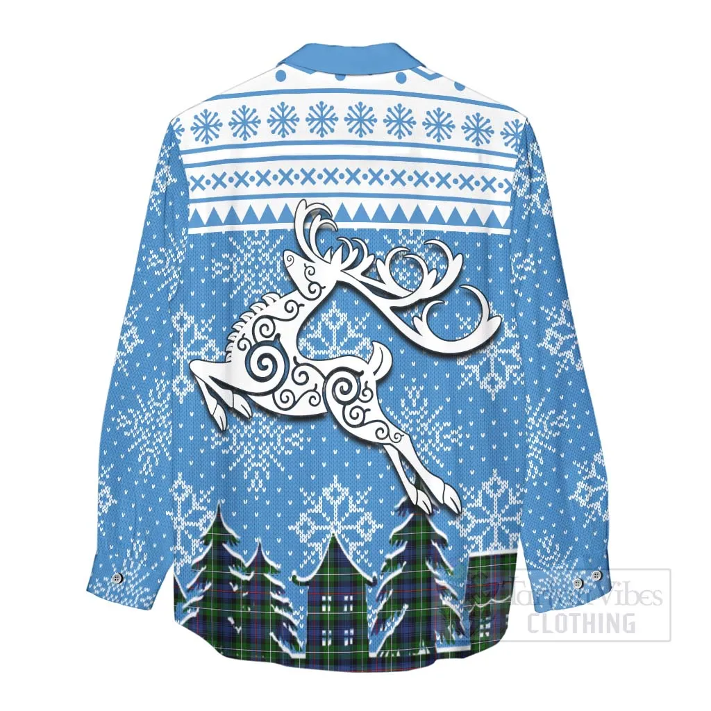 Baillie (Bailey) Clan Christmas Women's Casual Shirt Celtic Reindeer Style