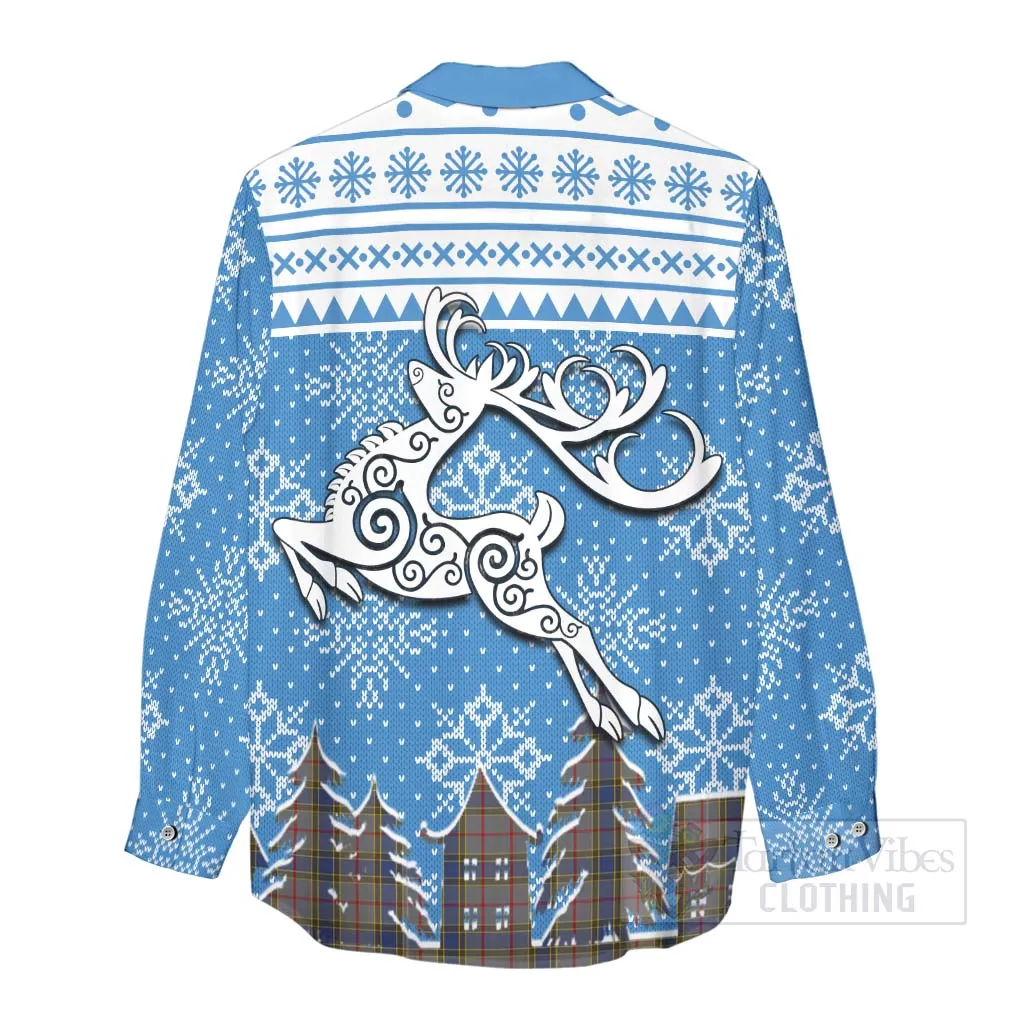 Balfour Clan Christmas Women's Casual Shirt Celtic Reindeer Style