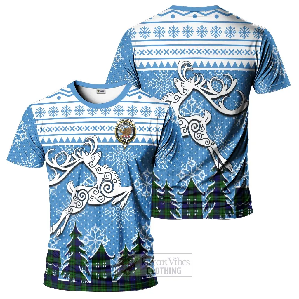 Bannatyne Clan Christmas T-Shirt Celtic Reindeer Style