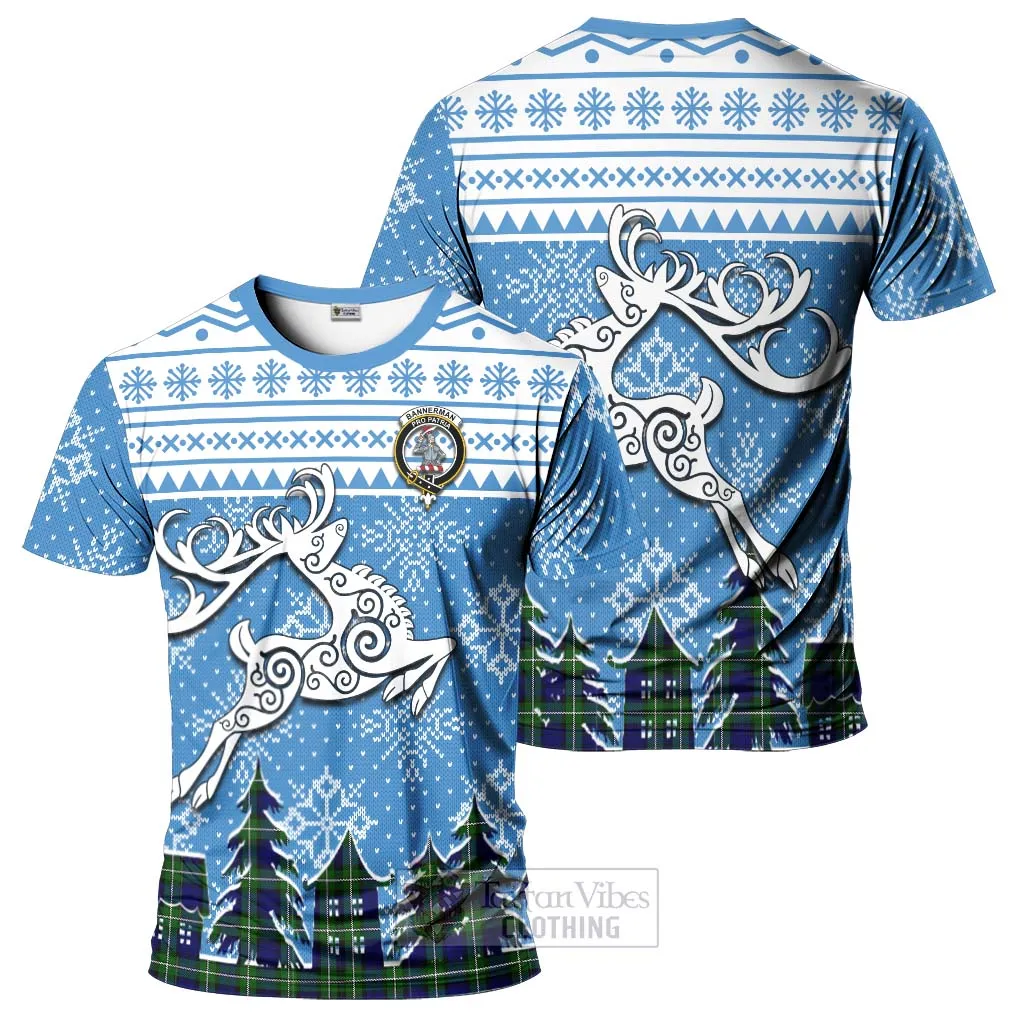 Bannerman Clan Christmas T-Shirt Celtic Reindeer Style