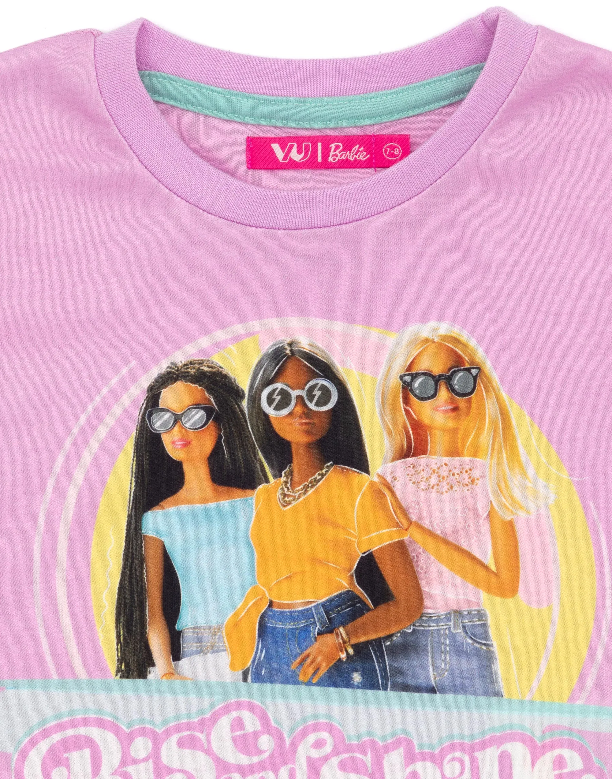 Barbie Girls Crop T-Shirt And Shorts Pyjamas