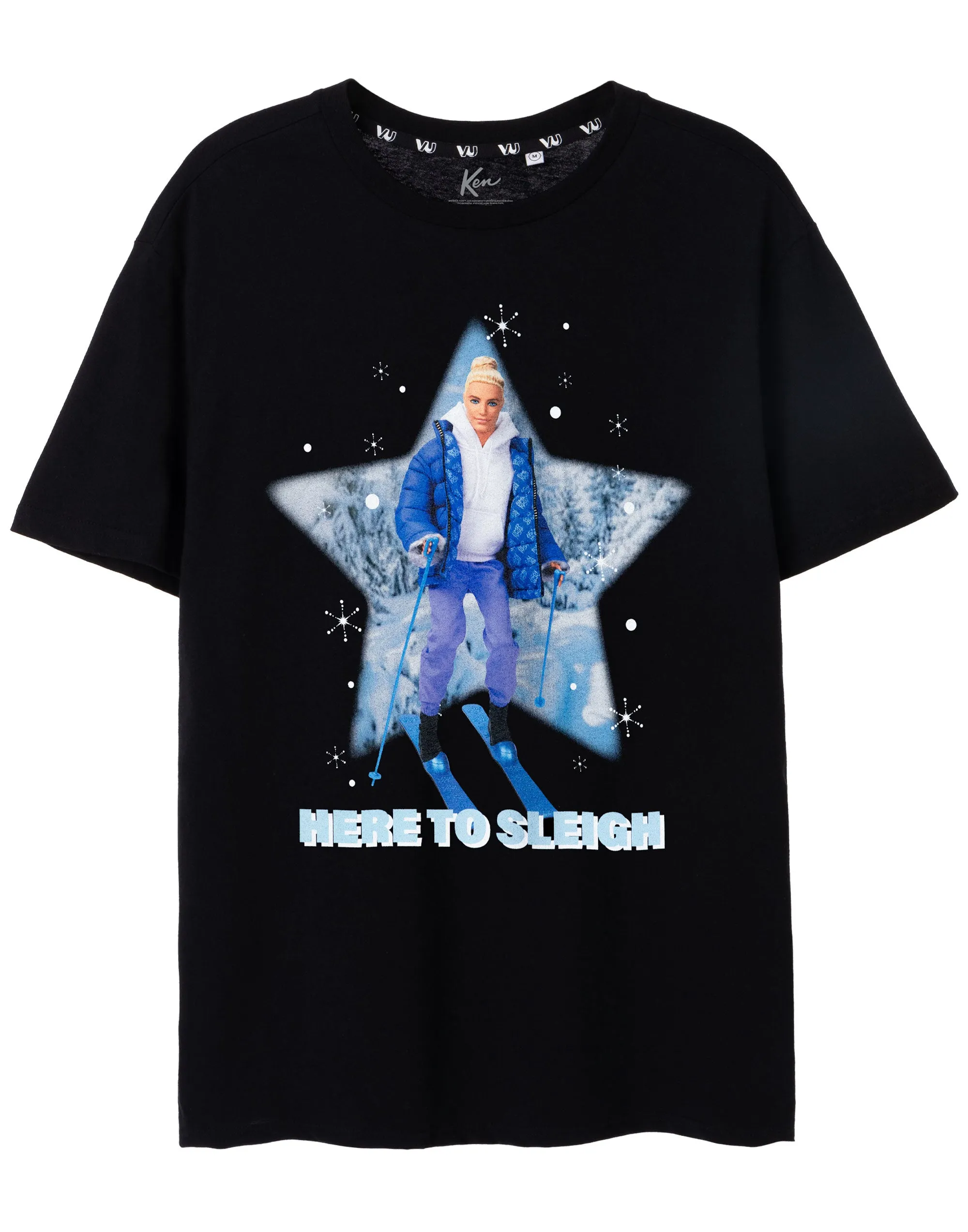 Barbie Men's Black Here to Sleigh T-Shirt