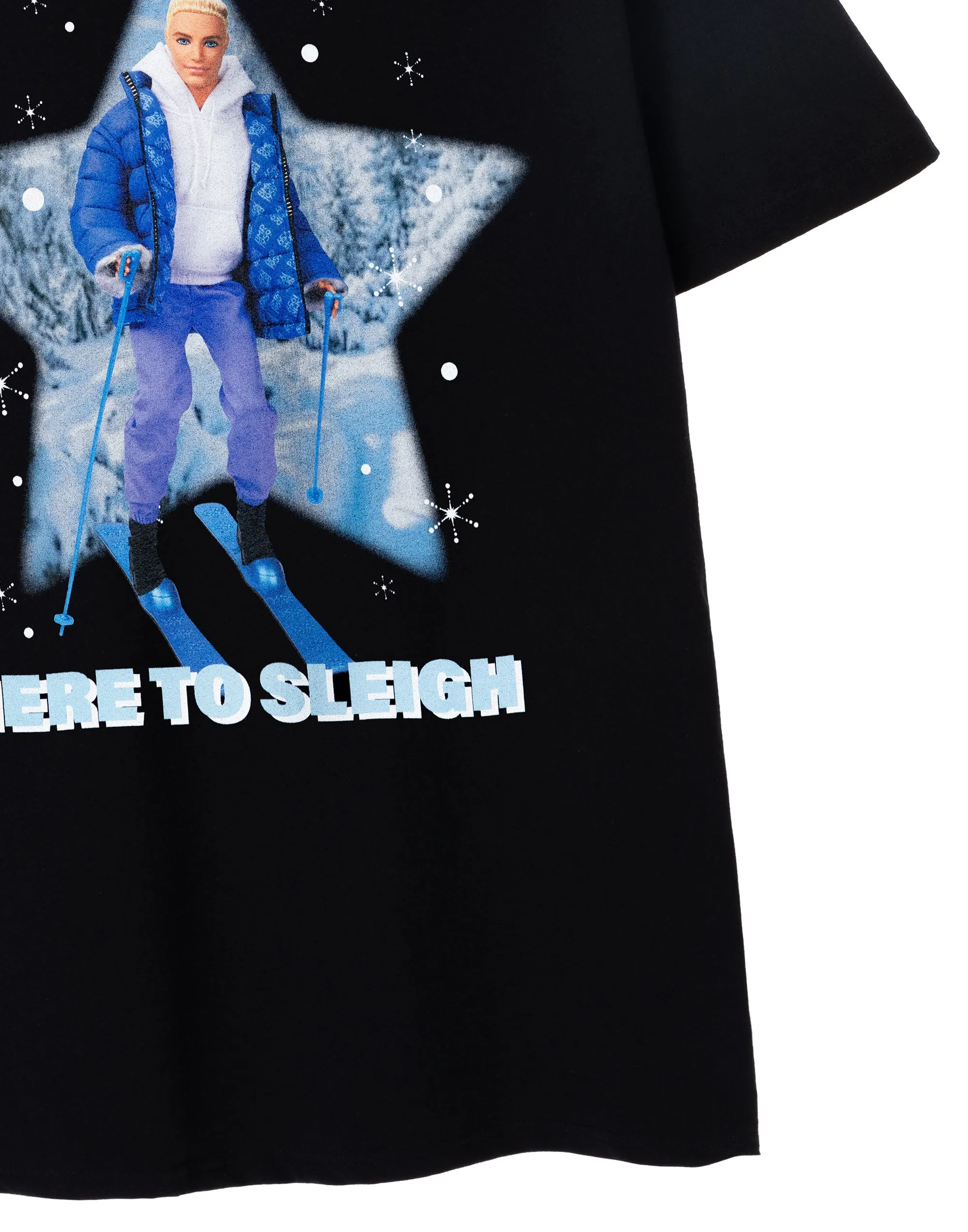 Barbie Men's Black Here to Sleigh T-Shirt