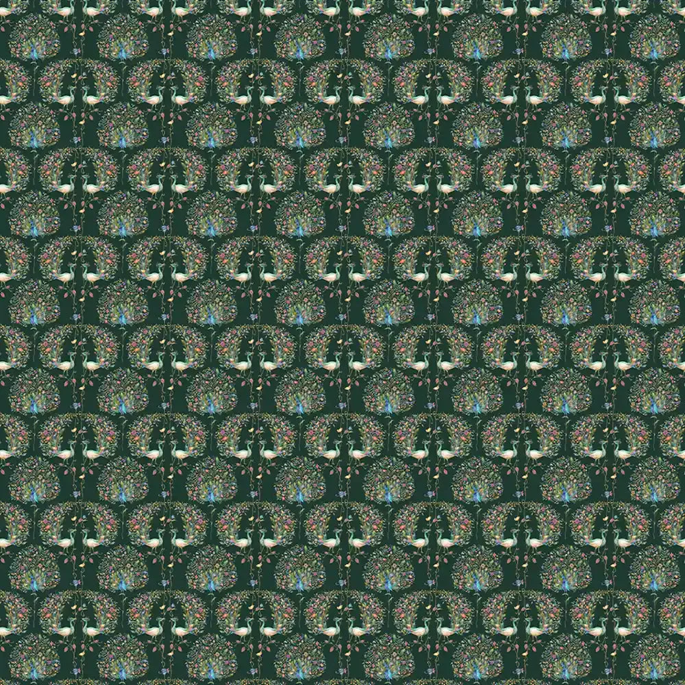 Barkha Wallpaper Roll for Rooms in Bottle green Color