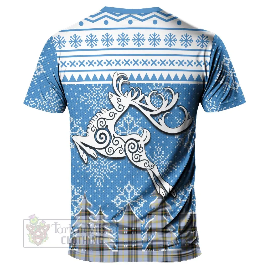 Bell Clan Christmas T-Shirt Celtic Reindeer Style