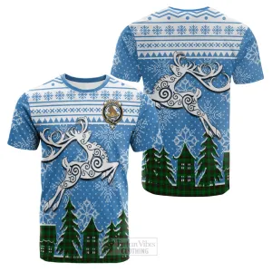 Beveridge Clan Christmas Cotton T-shirt Celtic Reindeer Style