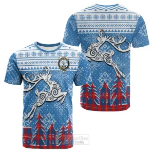 Blane Clan Christmas Cotton T-shirt Celtic Reindeer Style