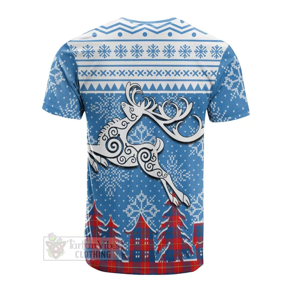 Blane Clan Christmas Cotton T-shirt Celtic Reindeer Style