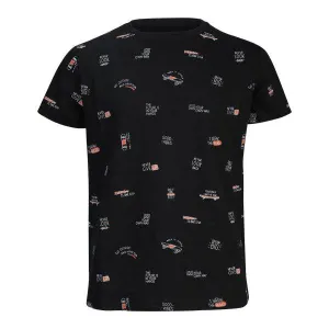 BOYS BLACK SHORT SLEEVE SKATEBOARD PRINT T-SHIRT