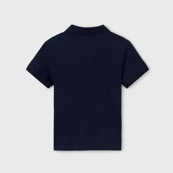 BOYS NAVY BLUE SHORT SLEEVE POLO T-SHIRT