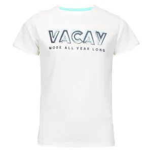 BOYS SHORT SLEEVE 'VACAY' T-SHIRT - WHITE