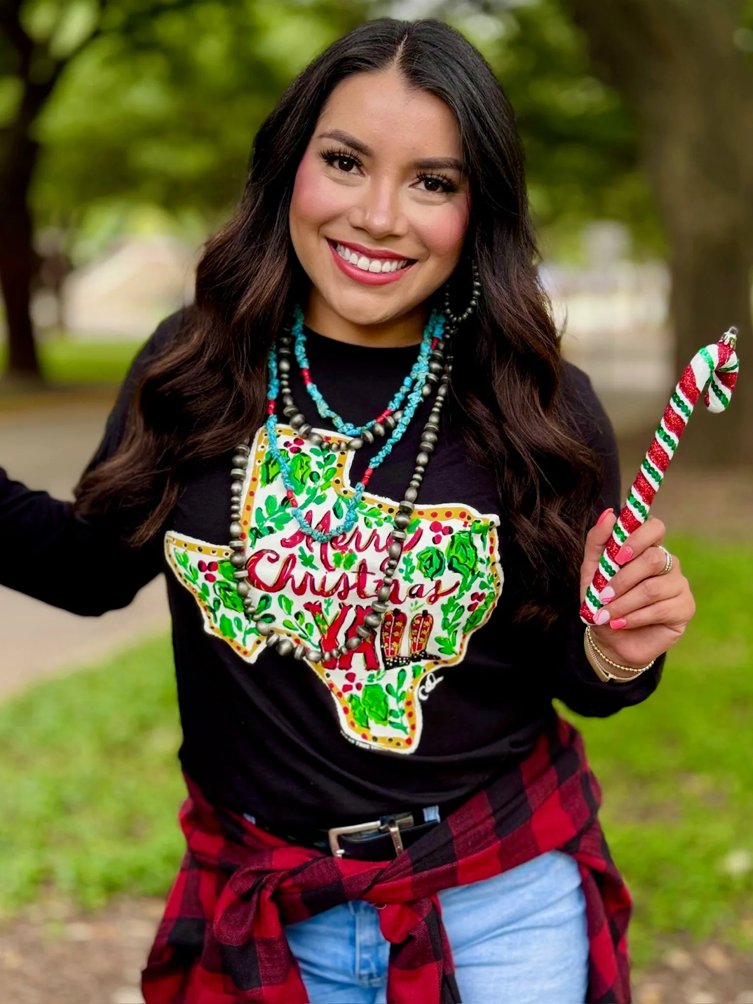 Callie Ann Stelter Merry Christmas Y'all Long Sleeve Tee by Texas True Threads