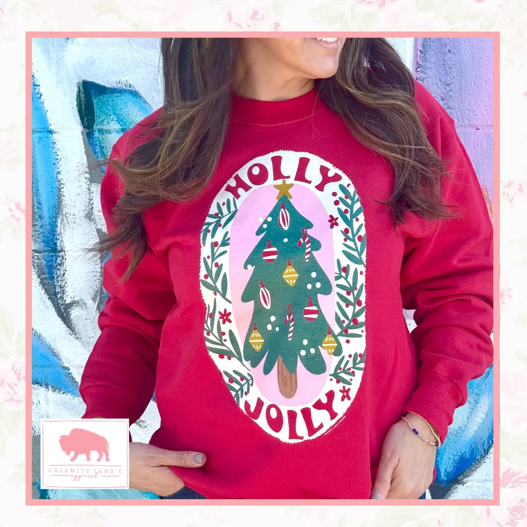 CHRISTMAS 2024: Holly Jolly Oval Tree (SWEATSHIRT)