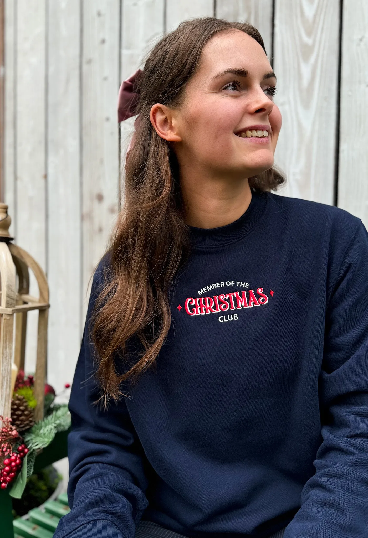 Christmas Club Embroidered Organic Cotton Sweatshirt