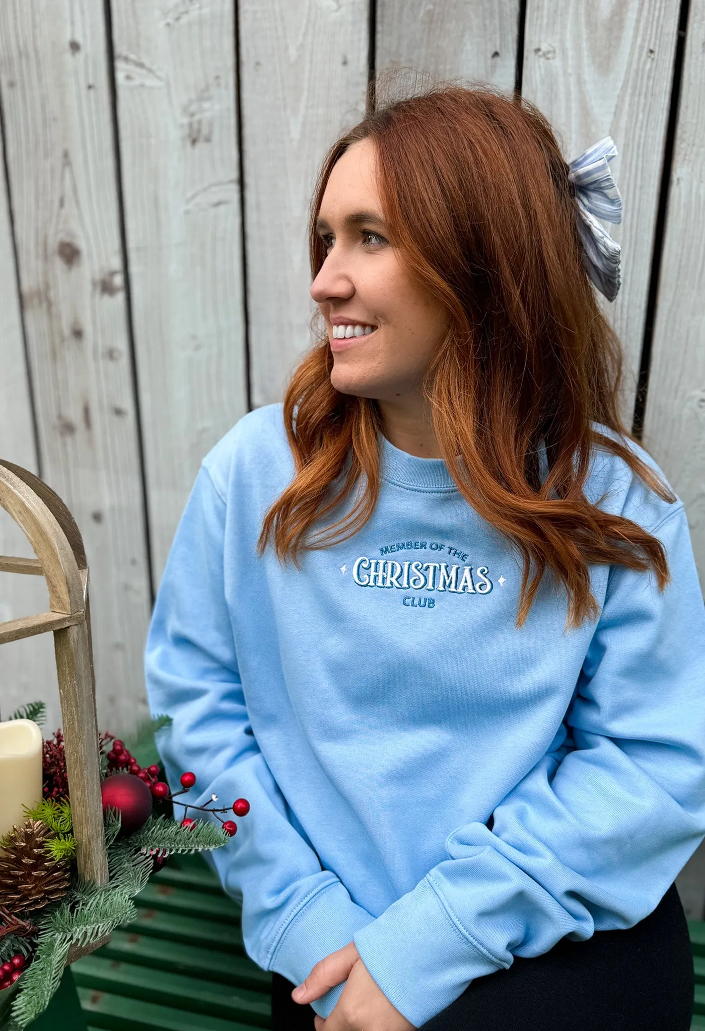 Christmas Club Embroidered Organic Cotton Sweatshirt