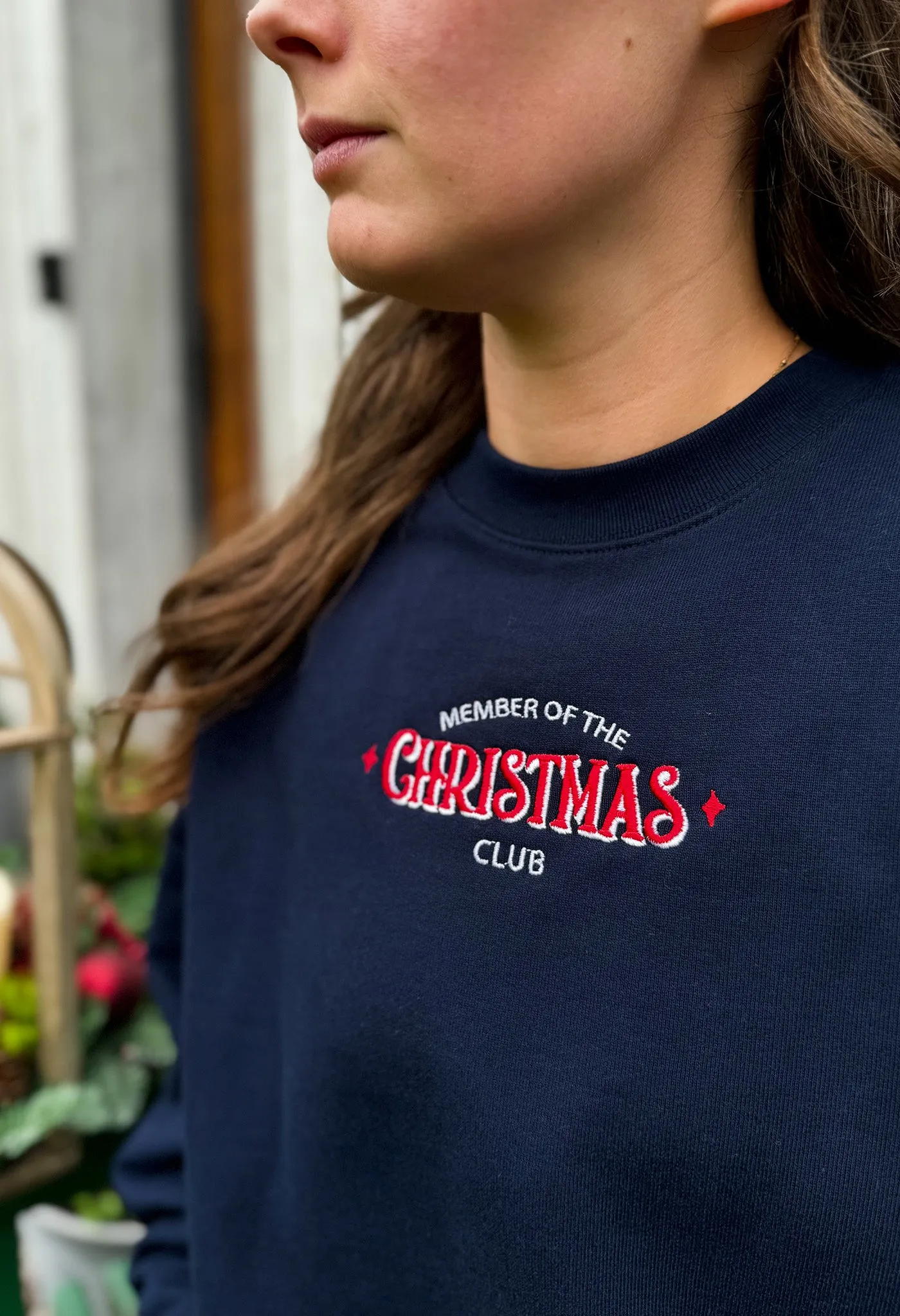 Christmas Club Embroidered Organic Cotton Sweatshirt