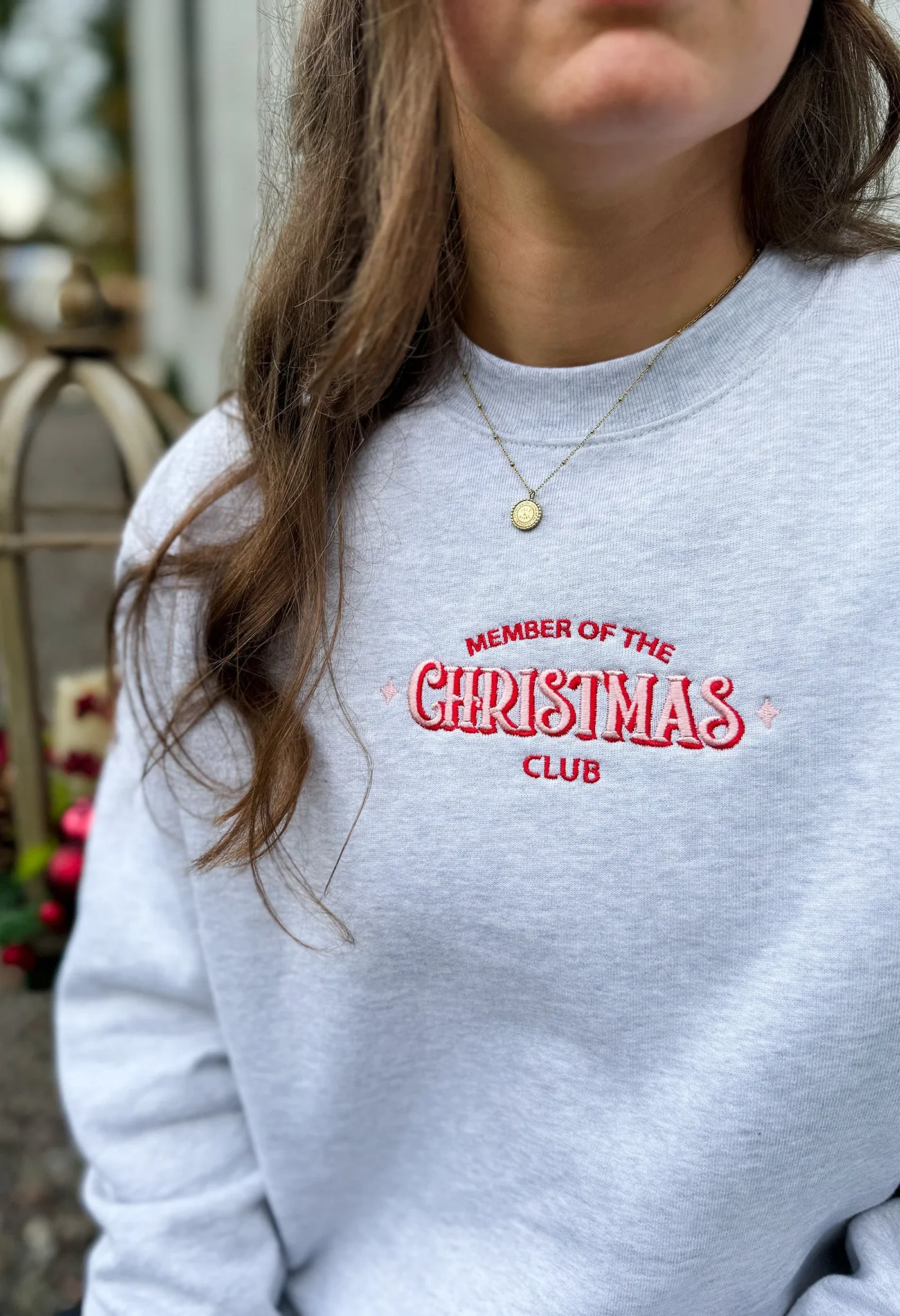 Christmas Club Embroidered Organic Cotton Sweatshirt