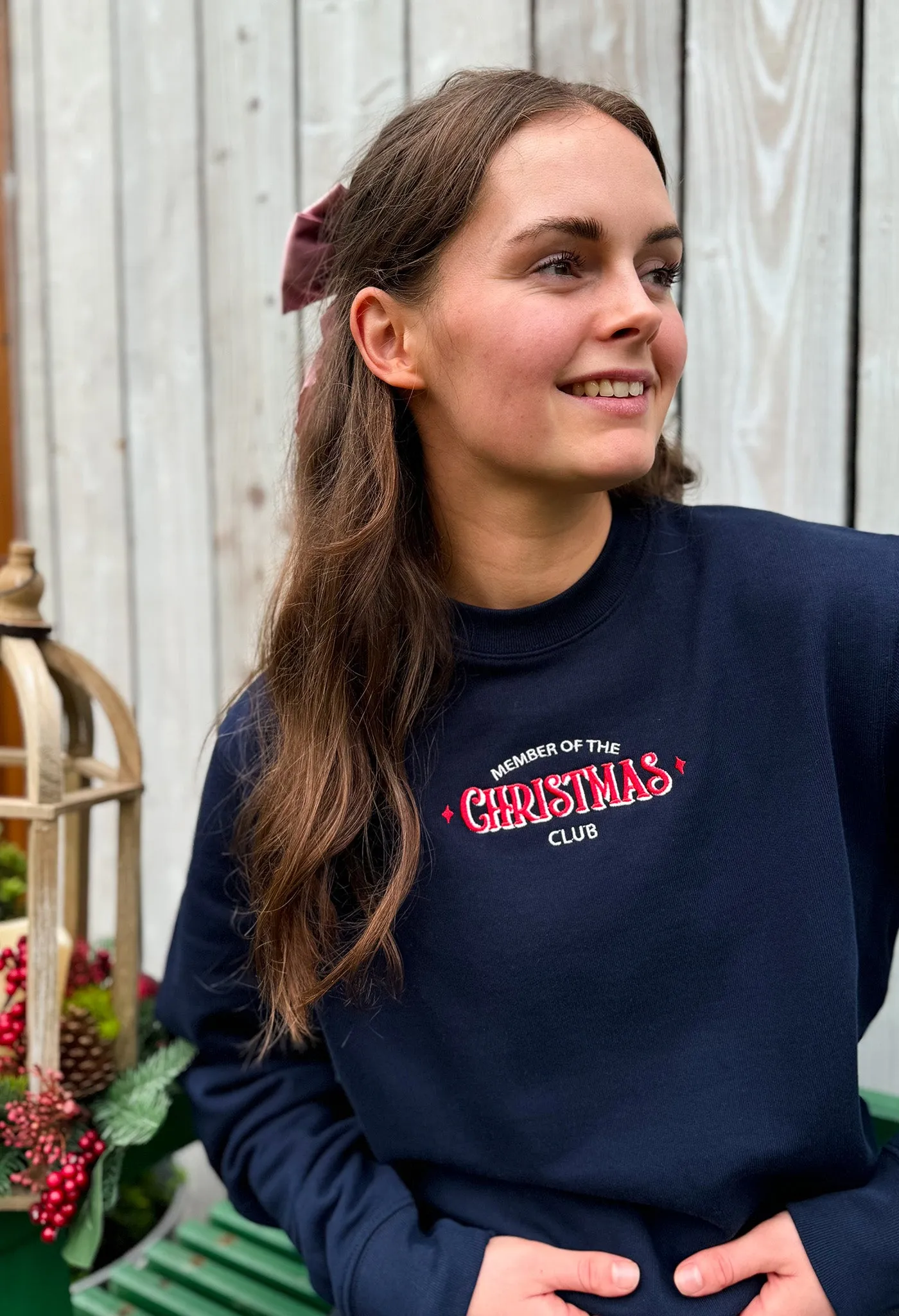 Christmas Club Embroidered Organic Cotton Sweatshirt