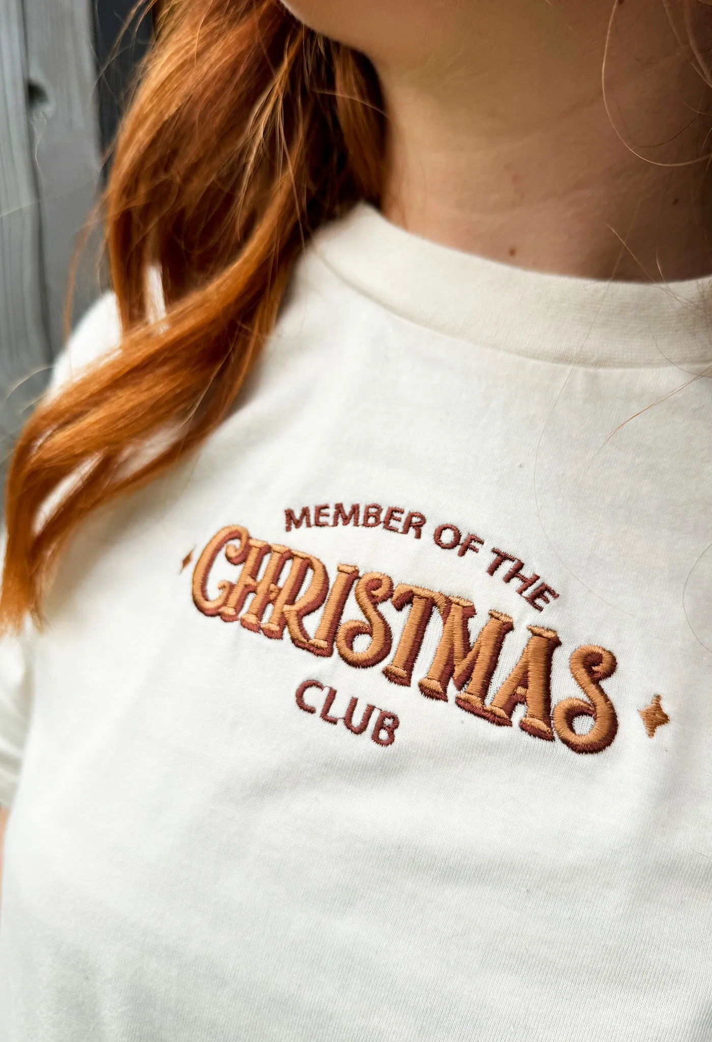 Christmas Club Embroidered Organic Cotton T-Shirt