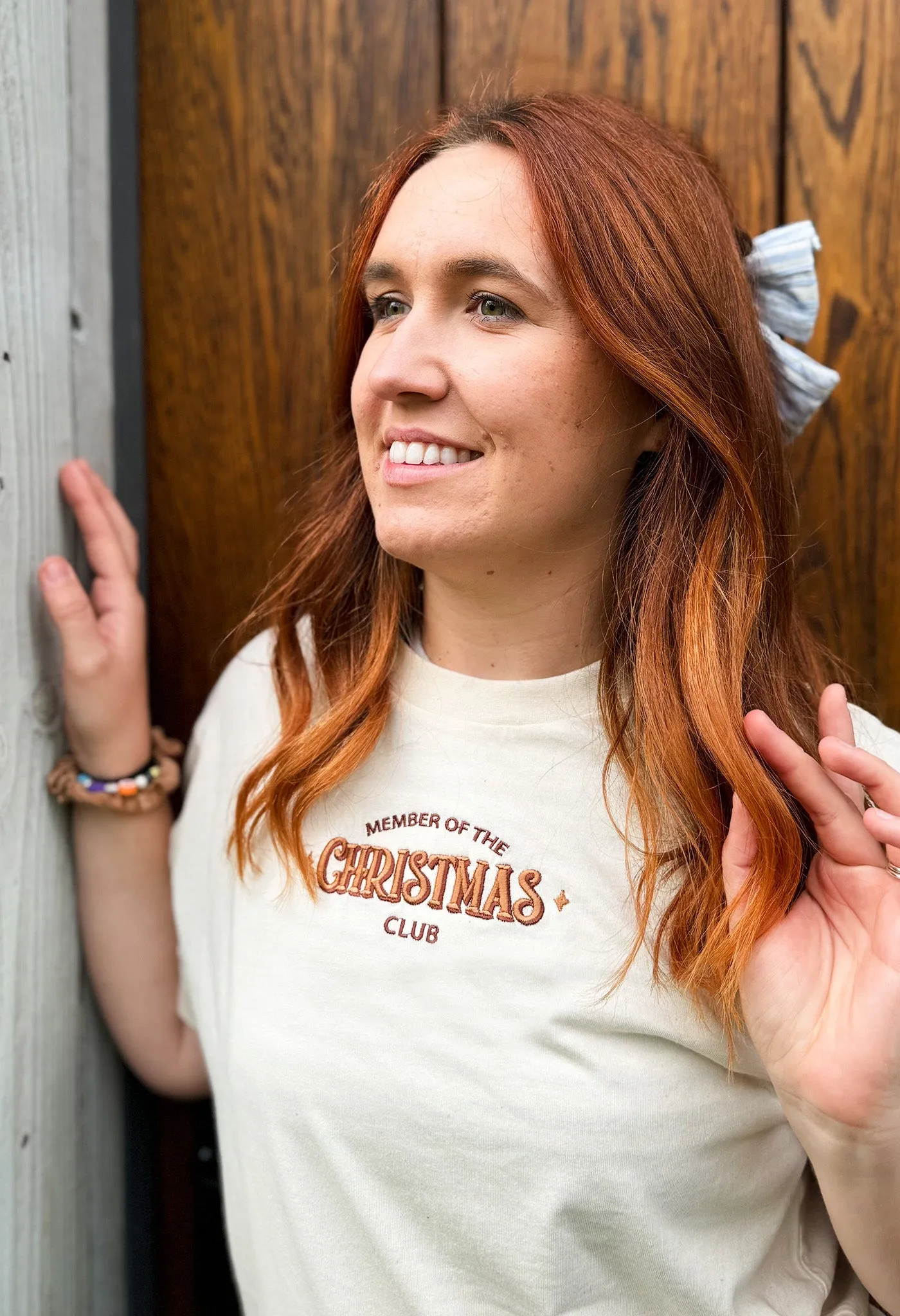 Christmas Club Embroidered Organic Cotton T-Shirt