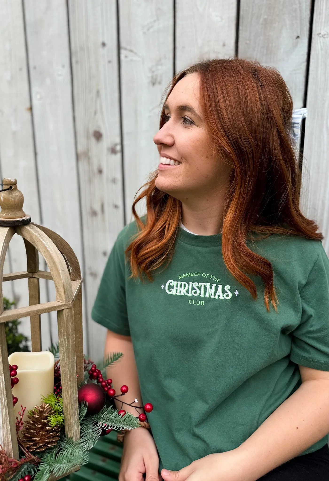 Christmas Club Embroidered Organic Cotton T-Shirt