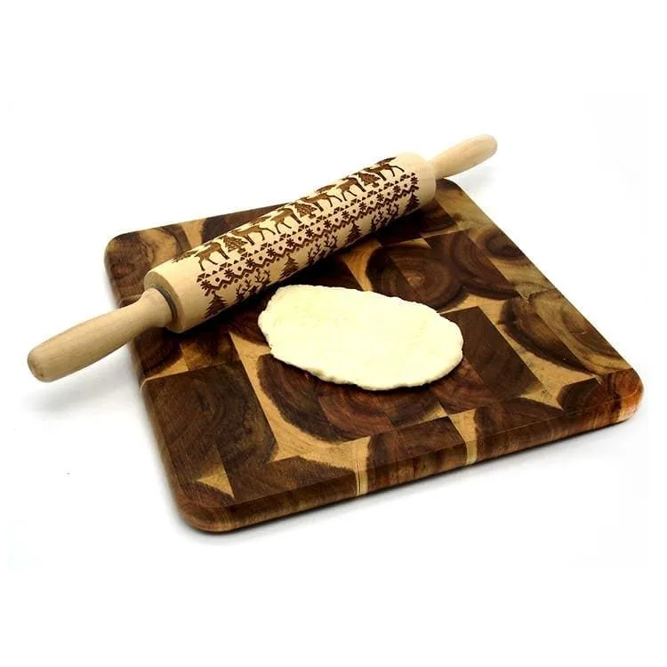 Christmas Embossing Rolling Pin