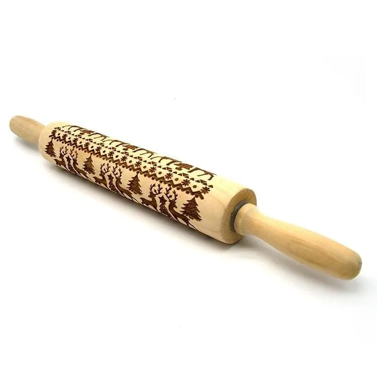 Christmas Embossing Rolling Pin