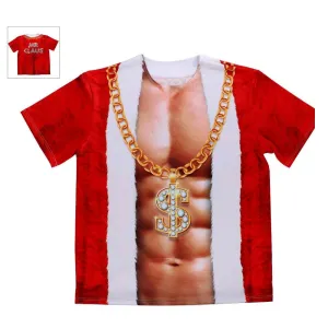 Christmas Faux Real Fun Printed Xmas Dude T-Shirt