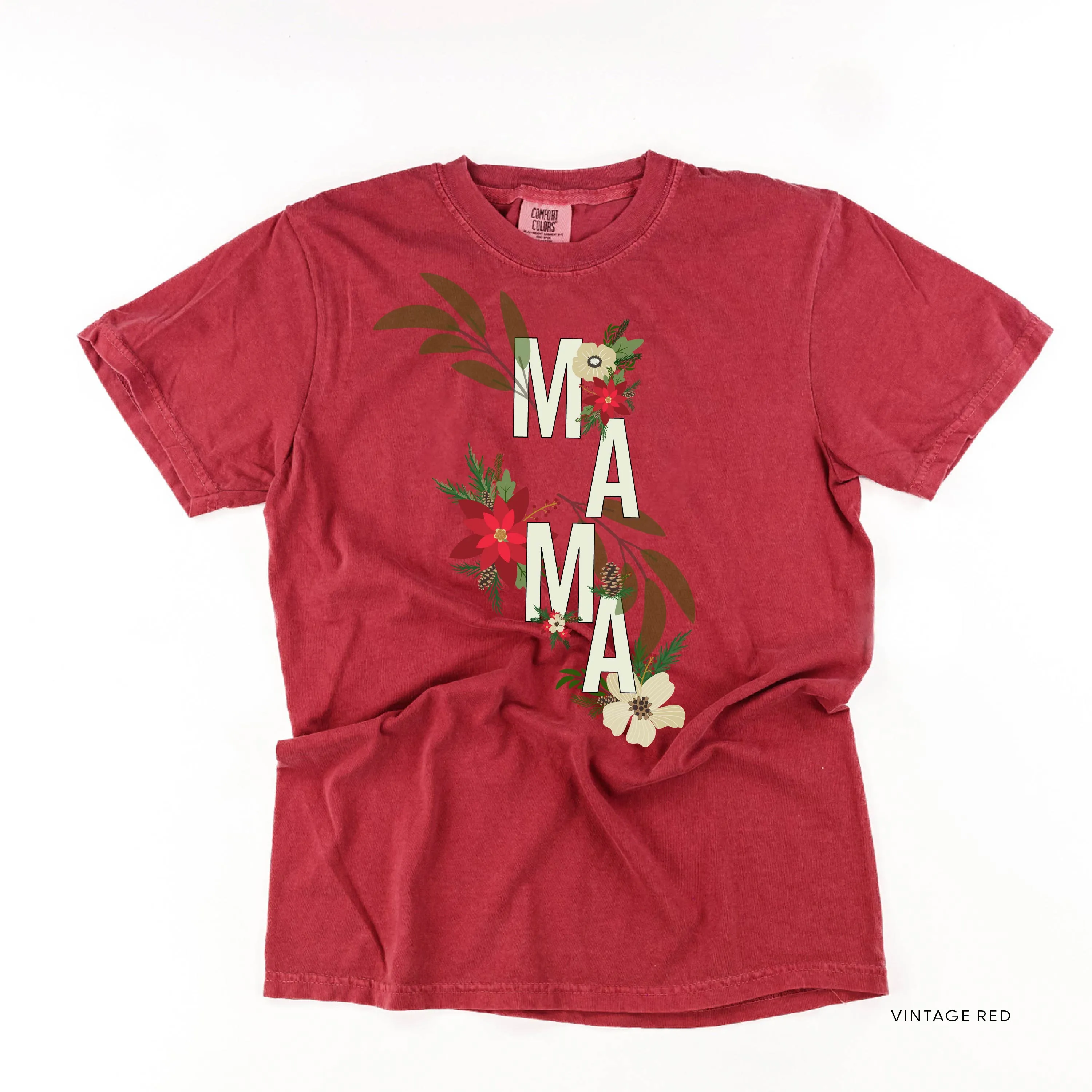 Christmas Floral Mama - Comfort Colors Tee