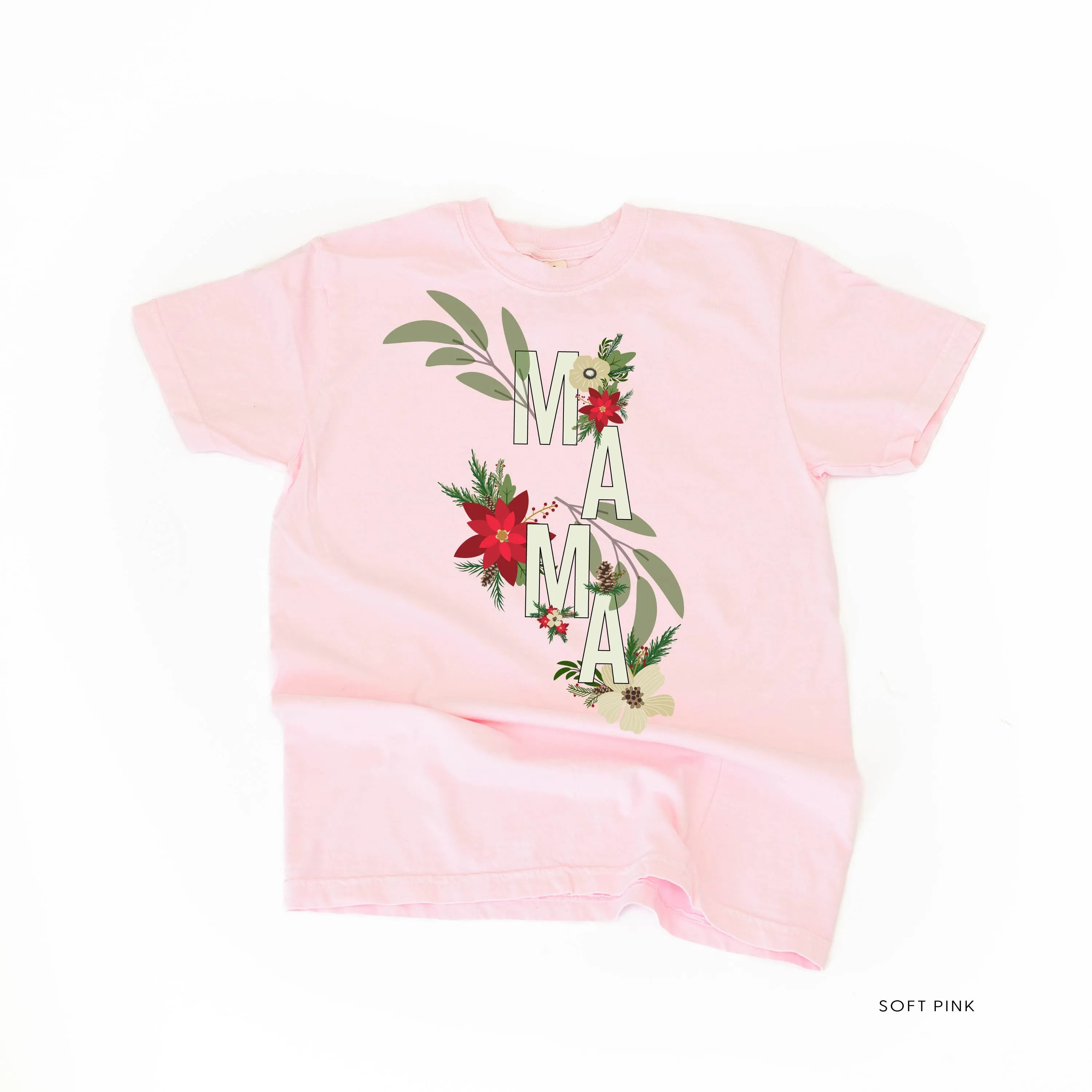 Christmas Floral Mama - Comfort Colors Tee