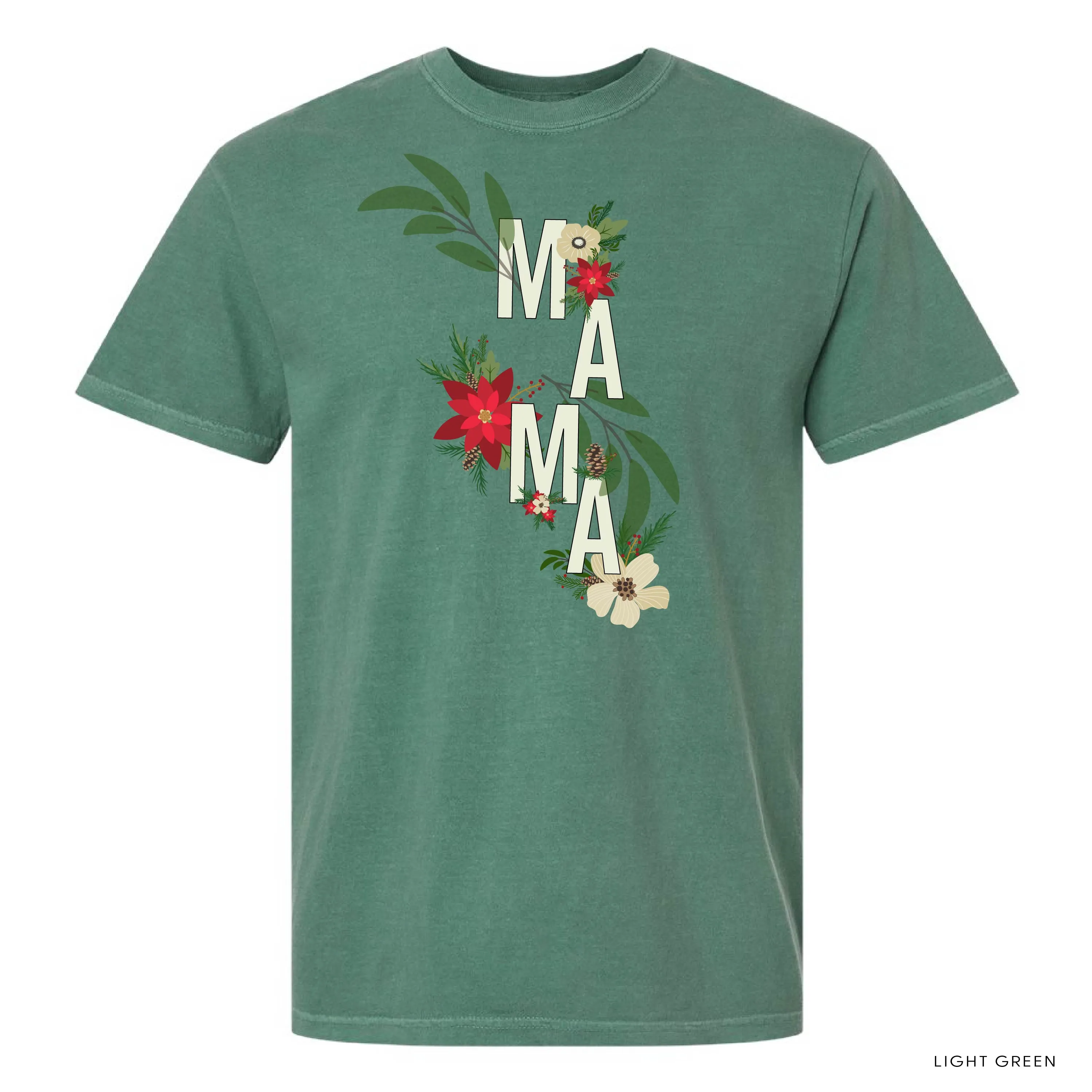 Christmas Floral Mama - Comfort Colors Tee