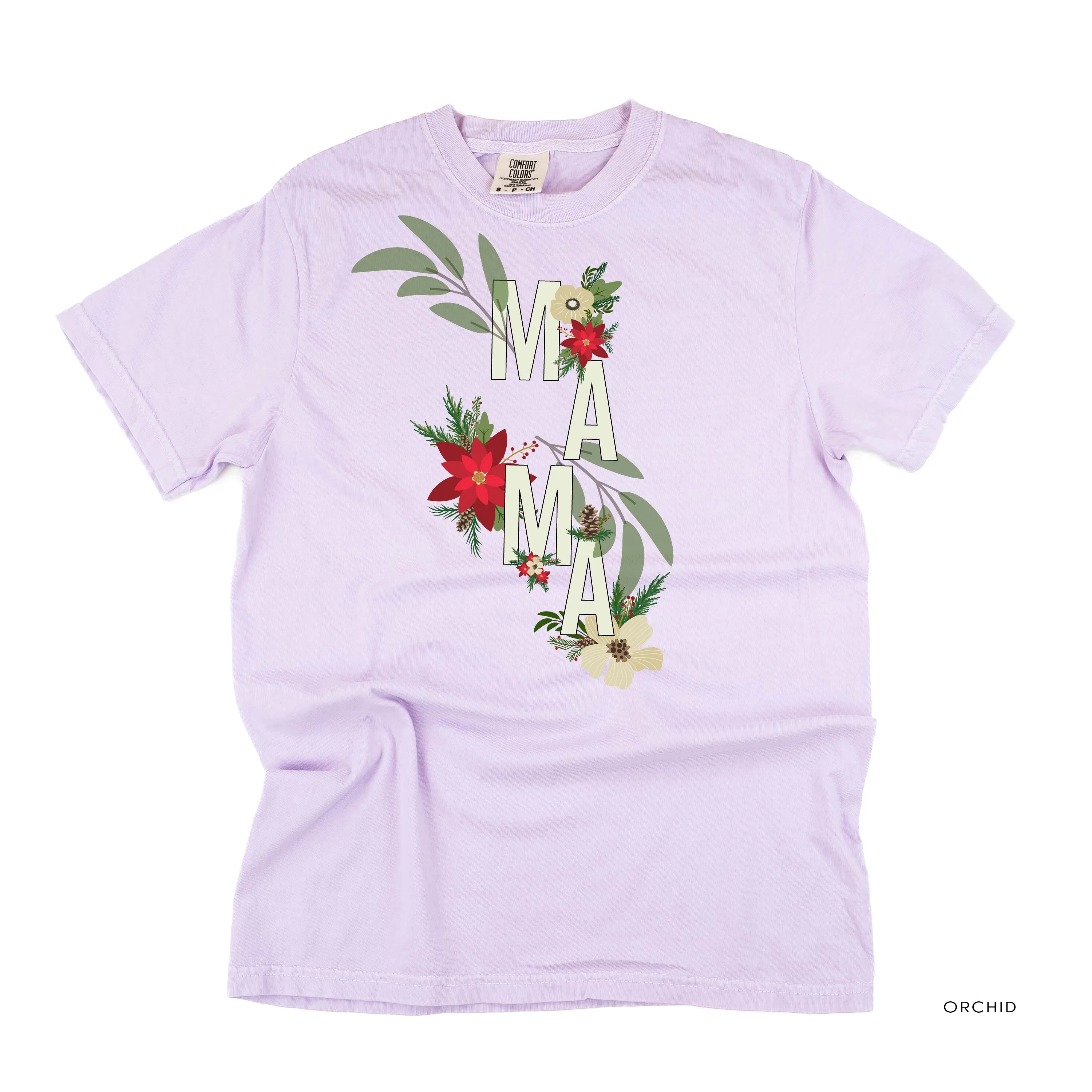 Christmas Floral Mama - Comfort Colors Tee