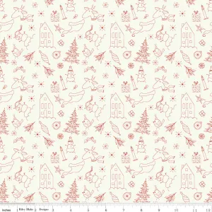 Christmas is in Town - Doodles in Cream - Sandy Gervais - C14742-CREAM - Half Yard