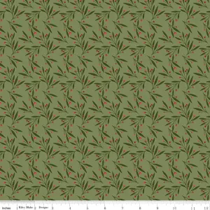 Christmas is in Town - Mistletoe in Olive - Sandy Gervais - C14745-OLIVE - Half Yard