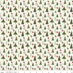 Christmas is in Town - Trees in Cream - Sandy Gervais - C14744-CREAM - Half Yard