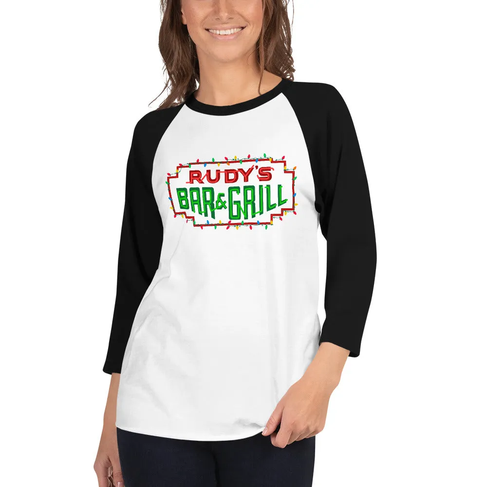 Christmas Neon Sign 3/4 sleeve raglan